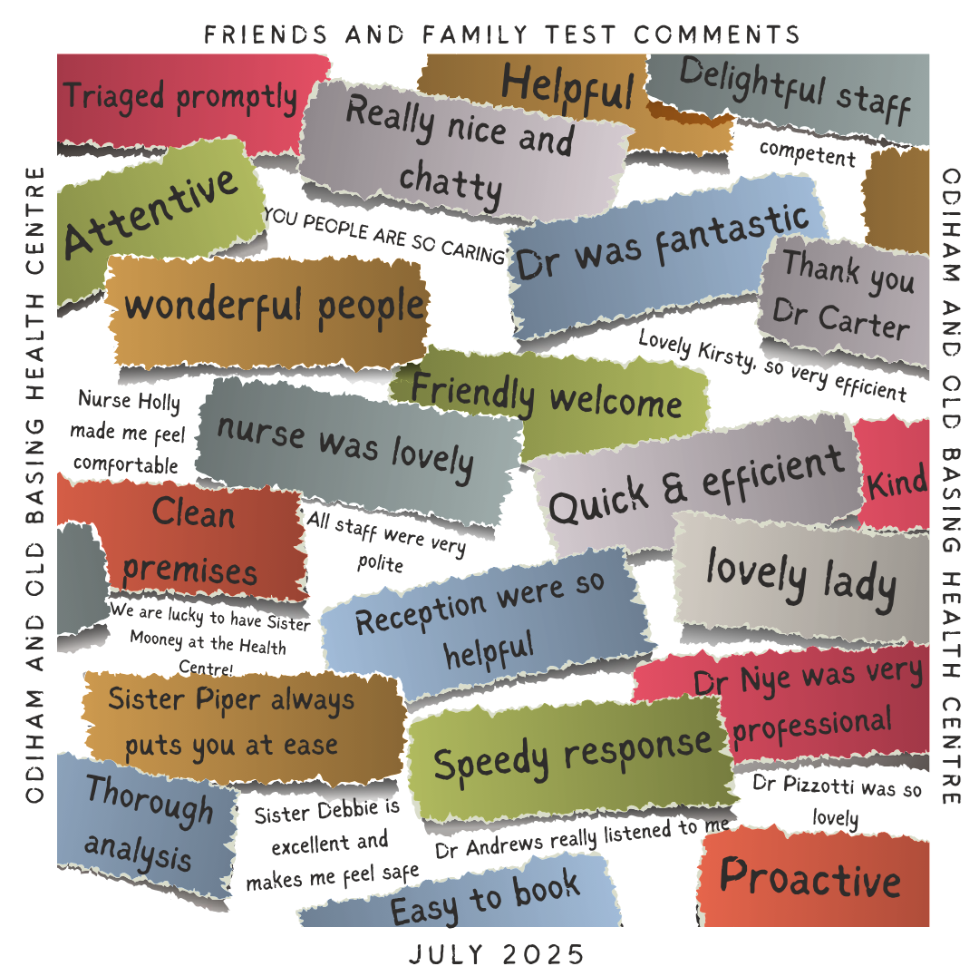 Patients comments from the July Friends and Family Test